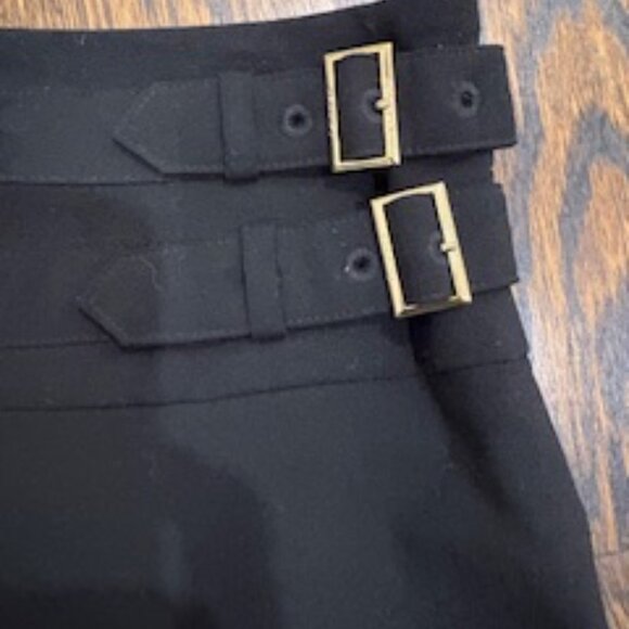 Clearout- EUC Calvin Klein Black Midi skirt with built in belts sz M - Picture 3 of 10